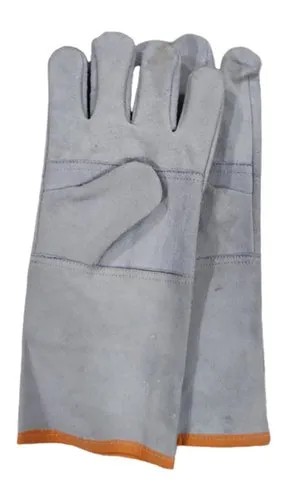 Lather Safety Gloves 14'' Grey